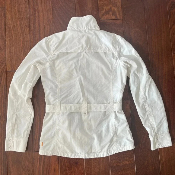 Lucy | Belted Safari-Style Lightweight Windbreaker - White / Sz S - Picture 7 of 11